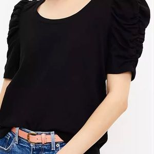 LOFT Cinched Puff Sleeve Top